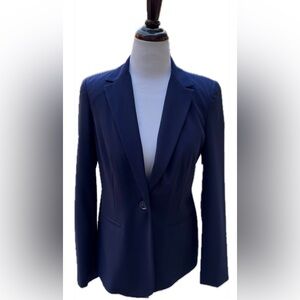 CHAUS New York sz 4 NWT Night Navy blue blazer suit separate career jacket cost